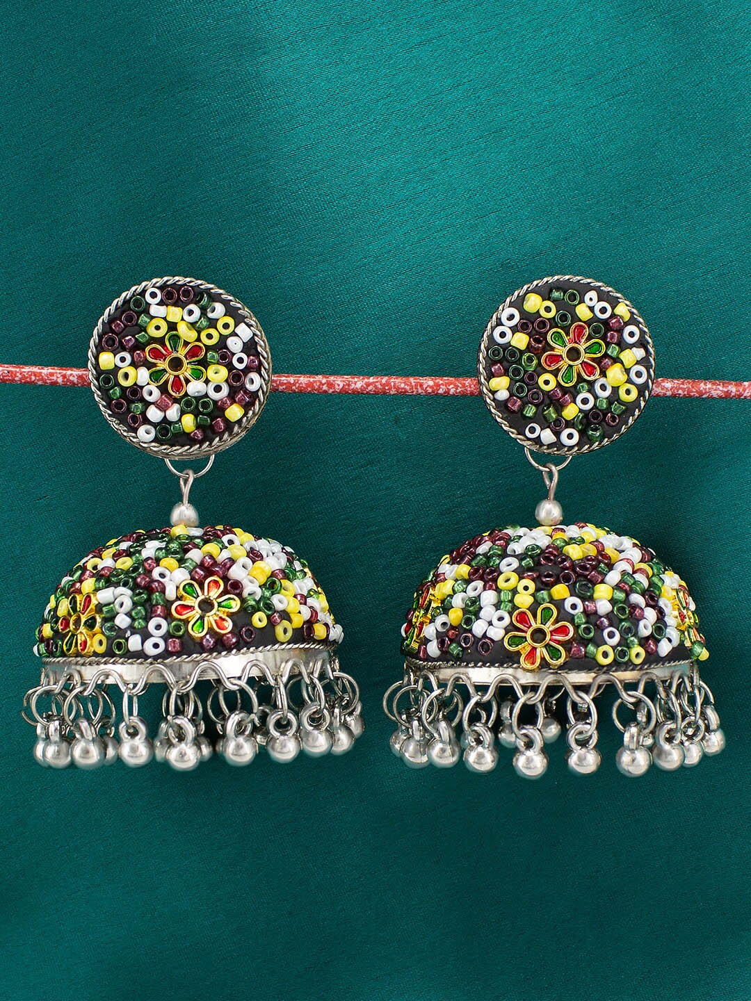 

PRIVIU Dome Shaped Jhumkas Earrings, Multi