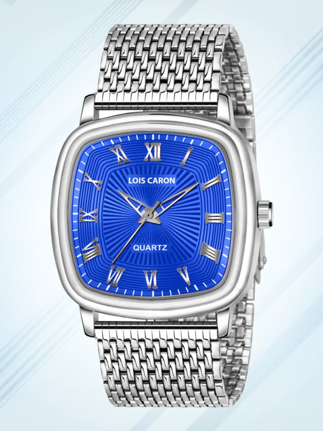 

LOIS CARON Men Patterned Dial & Stainless Steel Bracelet Style Straps Analogue Watch LCS-4273, Blue