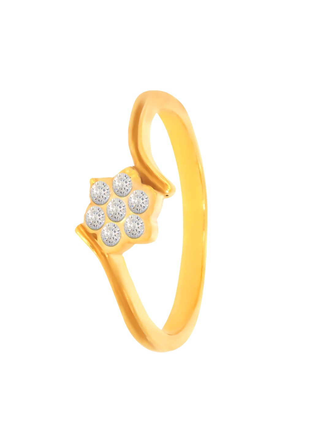 

BHIMA 22K Hallmark 916 Purity Yellow Gold U Stone Ring Stud