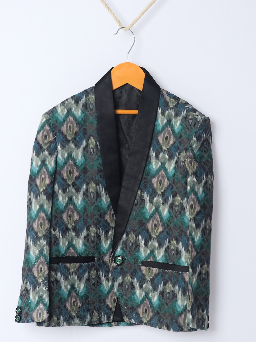 

BAESD Infant Boys Printed Tuxedo Blazer, Green