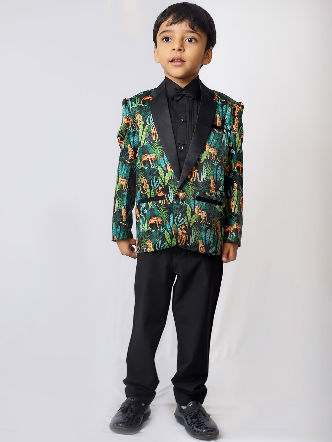 

BAESD Infant Boys Printed Tuxedo Blazer, Green