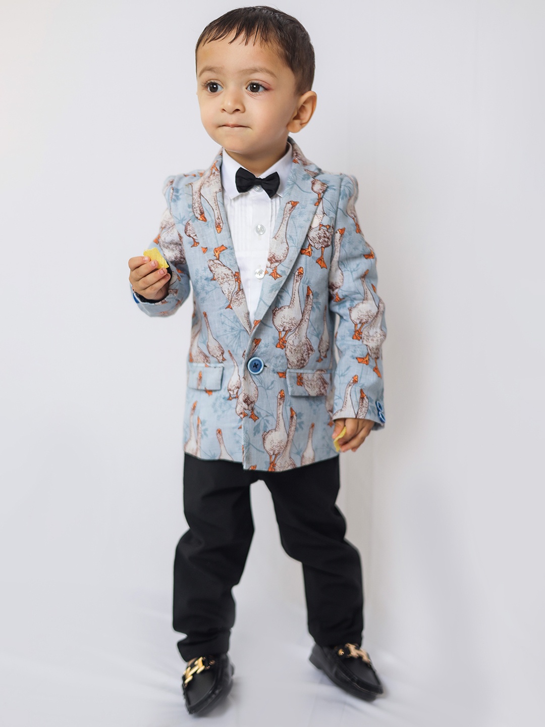 

BAESD Boys Printed Single Breasted Blazer, Blue