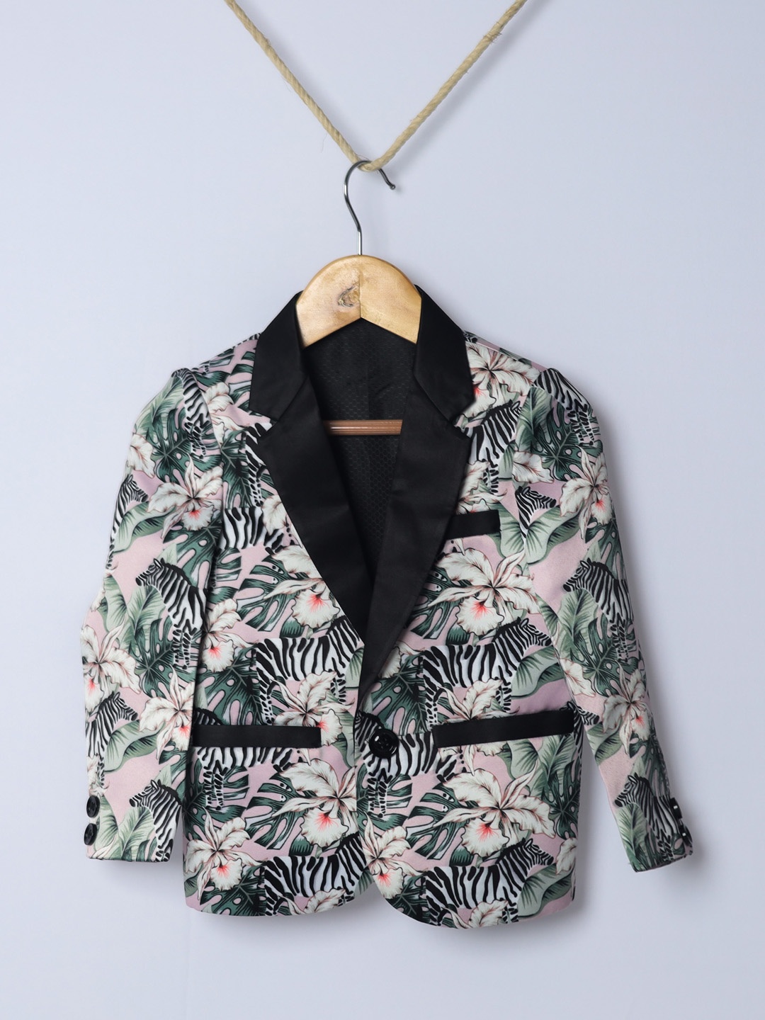 

BAESD Boys Floral Printed Single Breasted Blazers, Pink