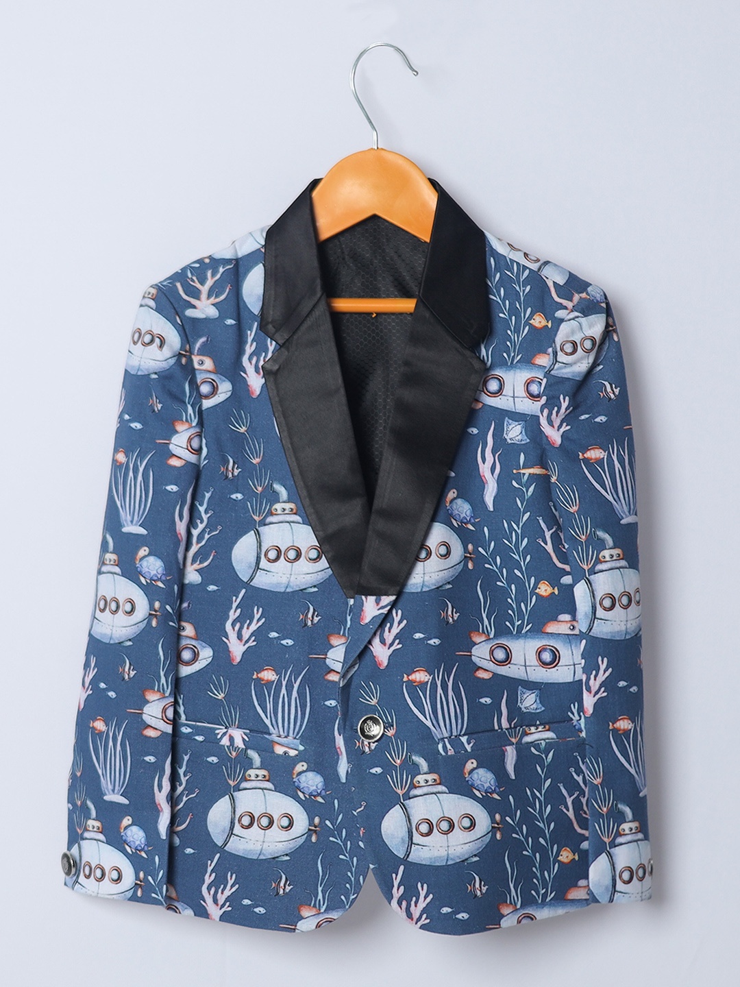 

BAESD Boys Watership Printed Single Breasted Blazers, Blue