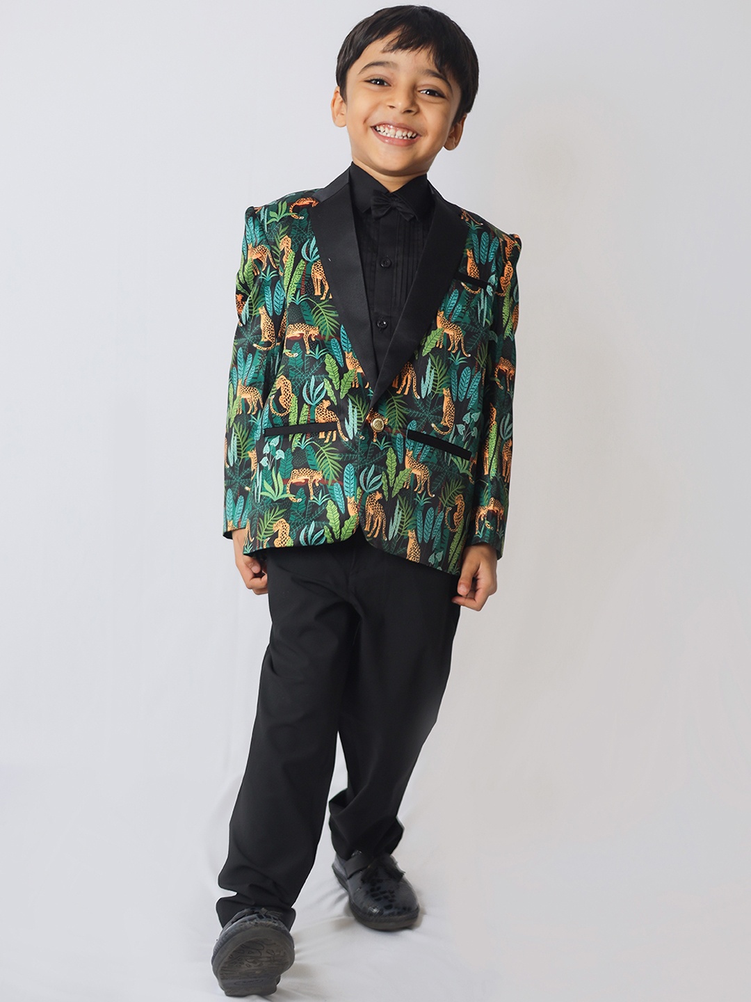 

BAESD Boys Printed Tuxedo Blazer, Green