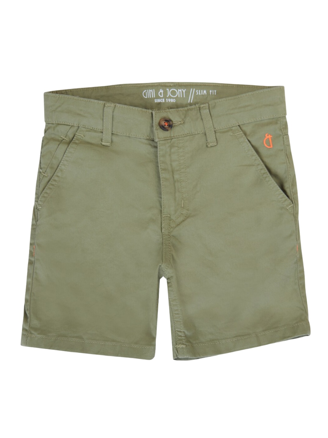 

Gini and Jony Boys Mid Rise Chino Shorts, Olive