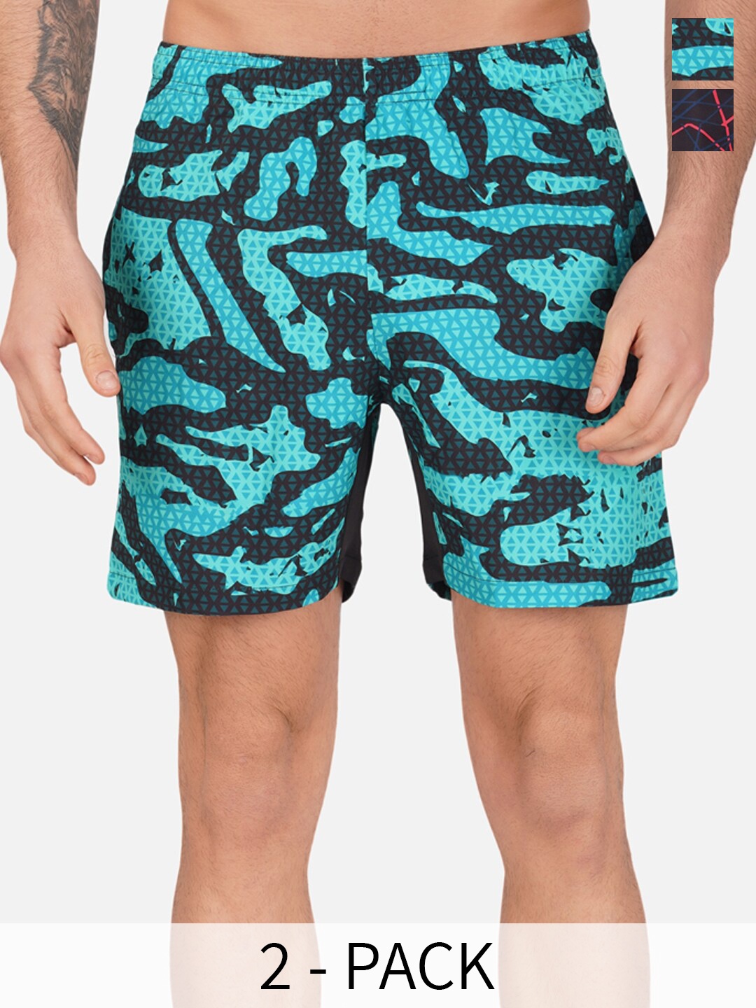 

NEVER LOSE Men Printed Shorts, Coffee brown