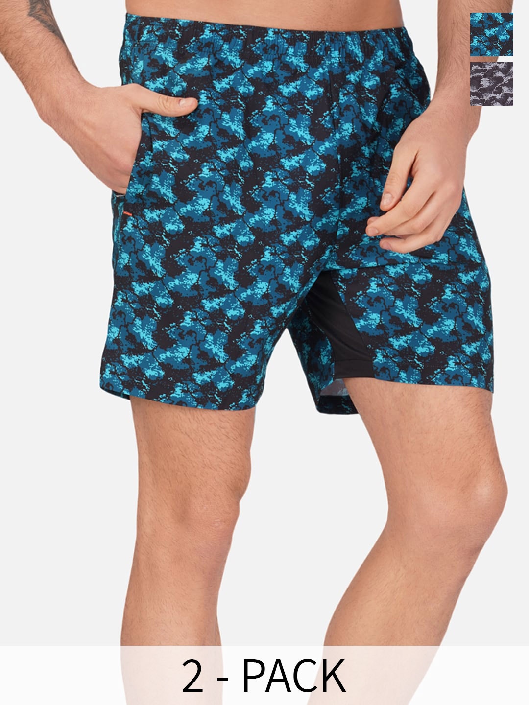 

NEVER LOSE Men Printed Sports Shorts, Sea green