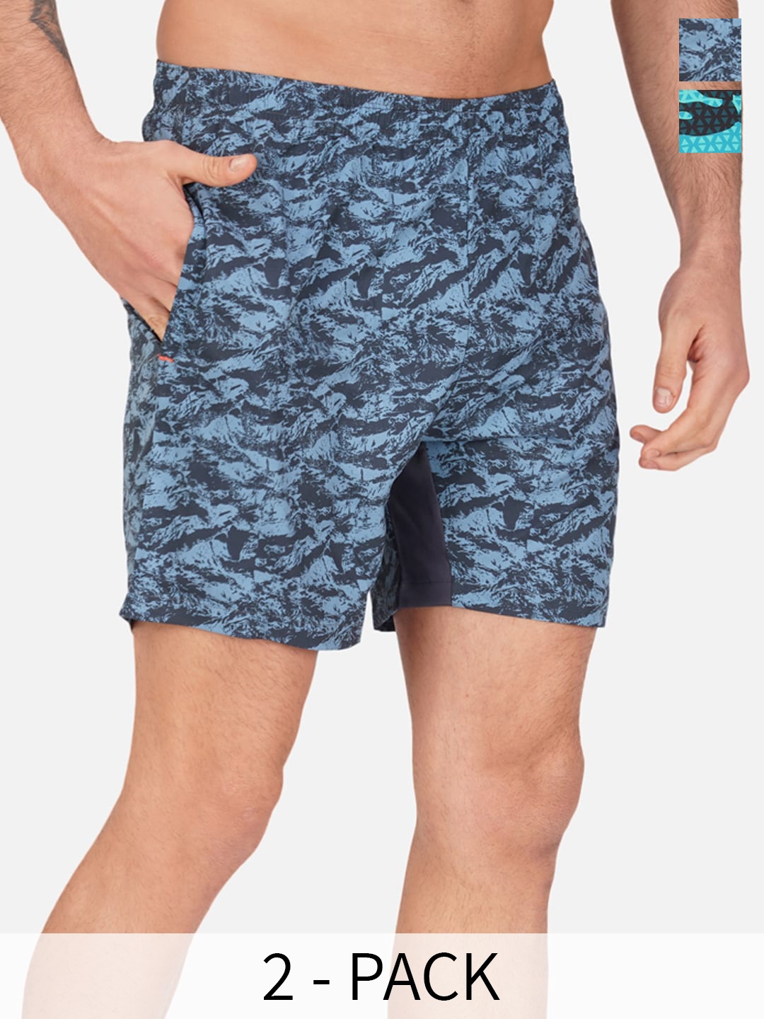 NEVER LOSE Men Floral Printed Shorts, Blue