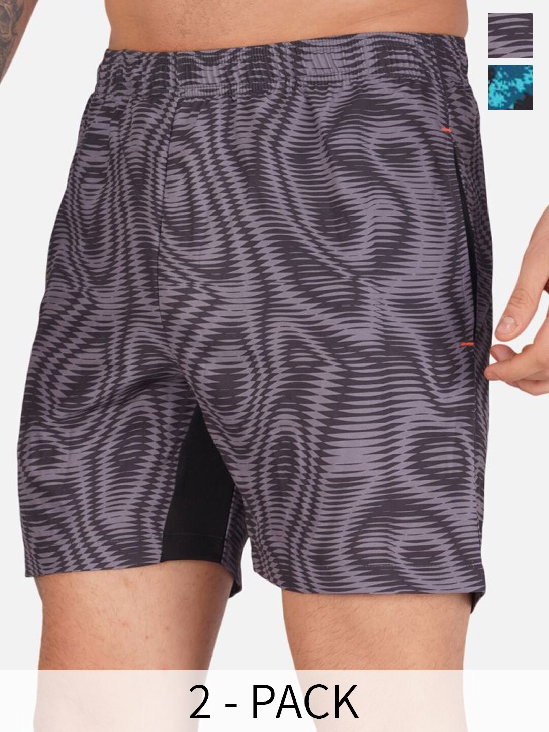 

NEVER LOSE Men Printed Sports Shorts, Grey