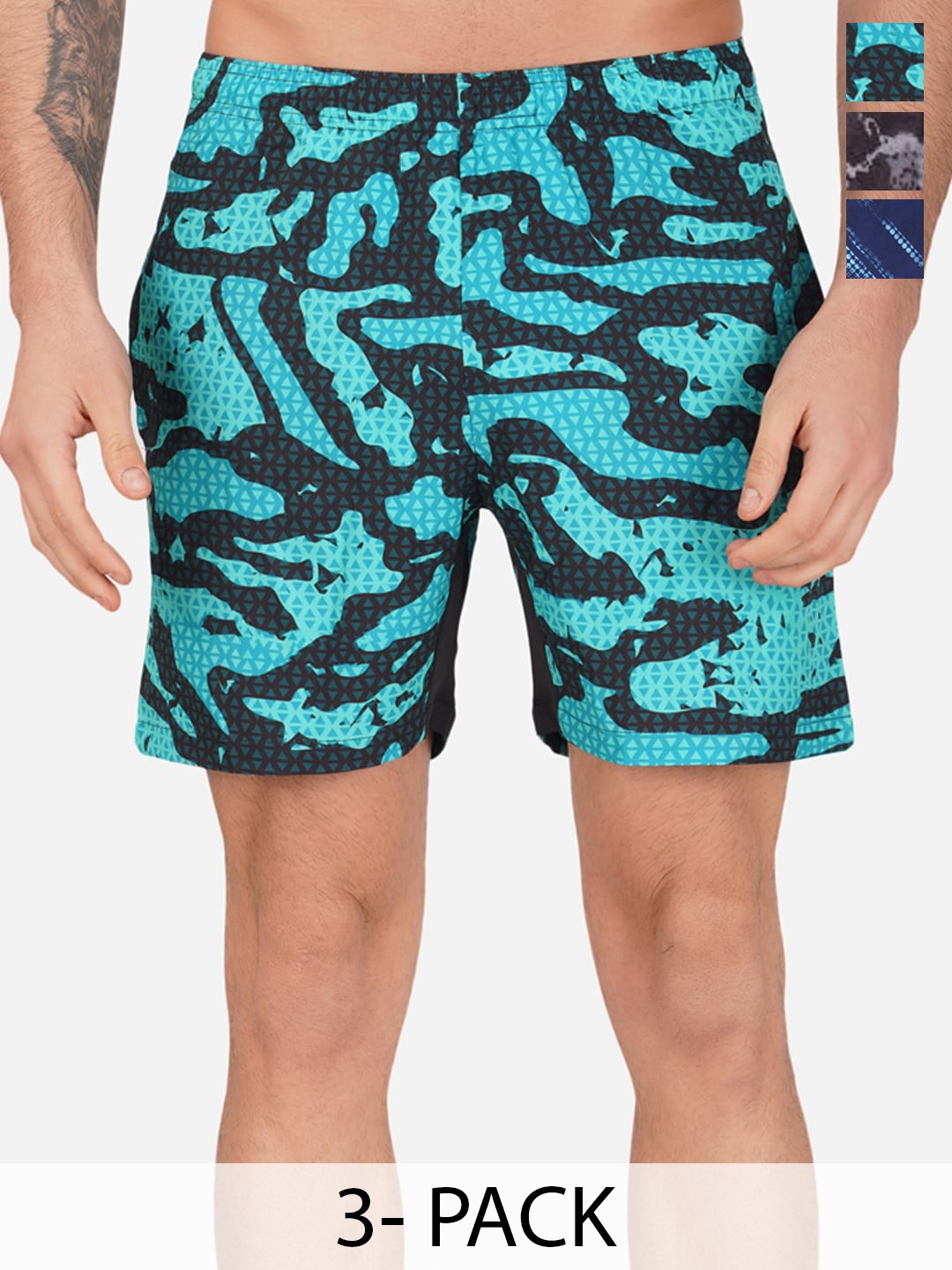 

NEVER LOSE Men Printed Sports Shorts, Blue