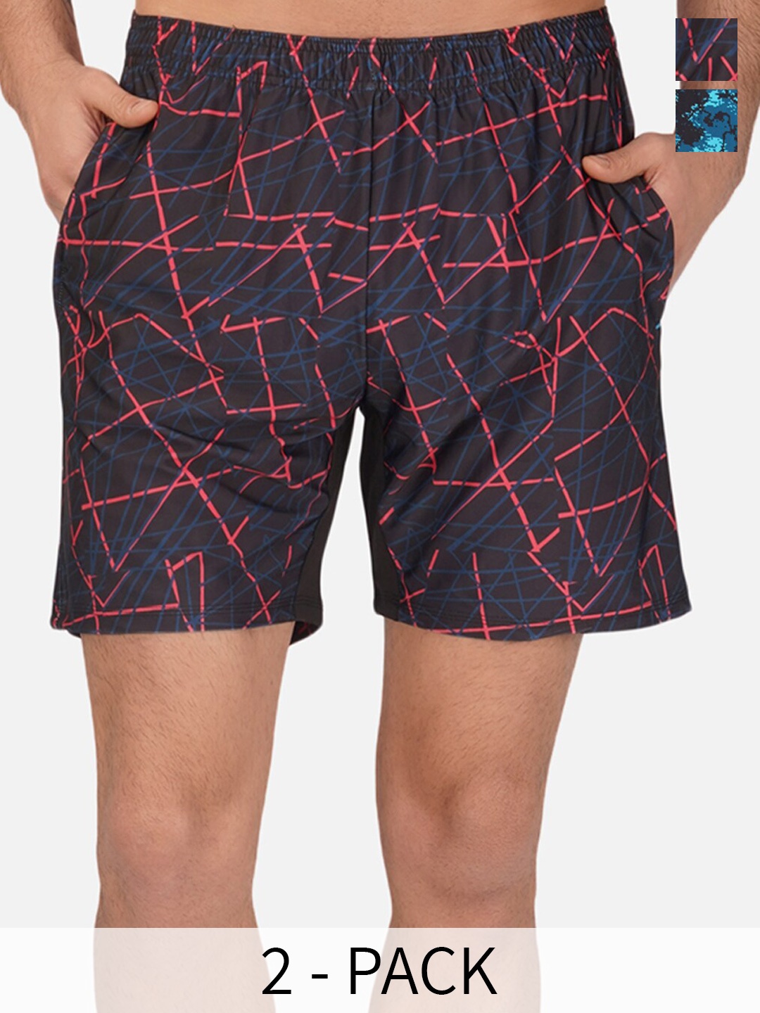 

NEVER LOSE Men Printed Sports Shorts, Coffee brown