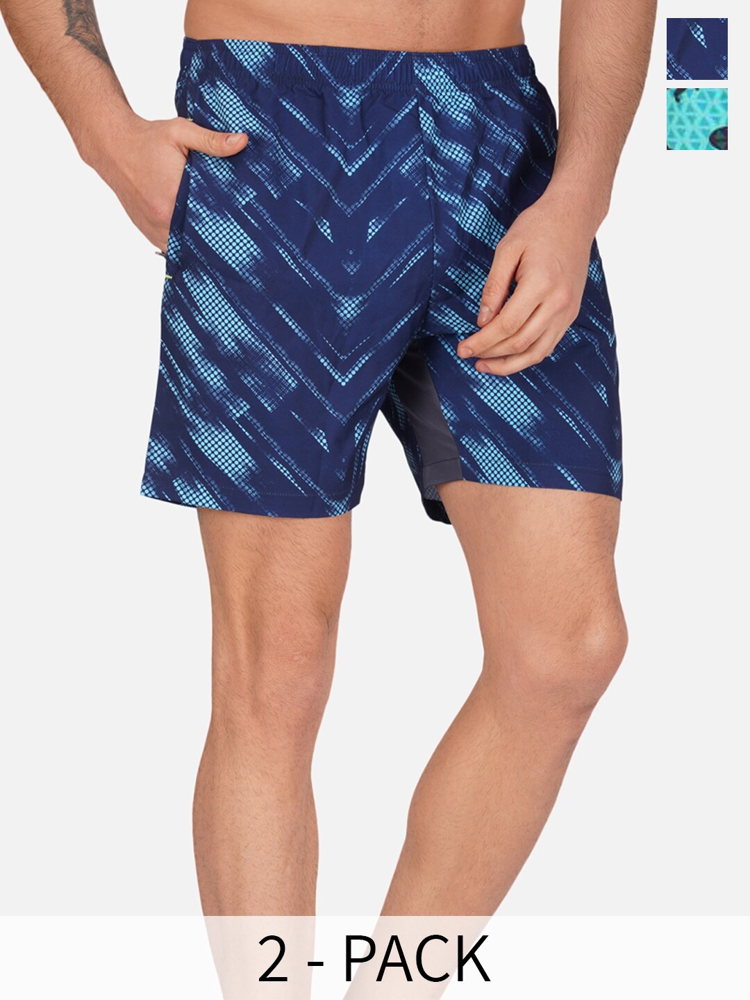 

NEVER LOSE Men Printed Sports Shorts, Coffee brown