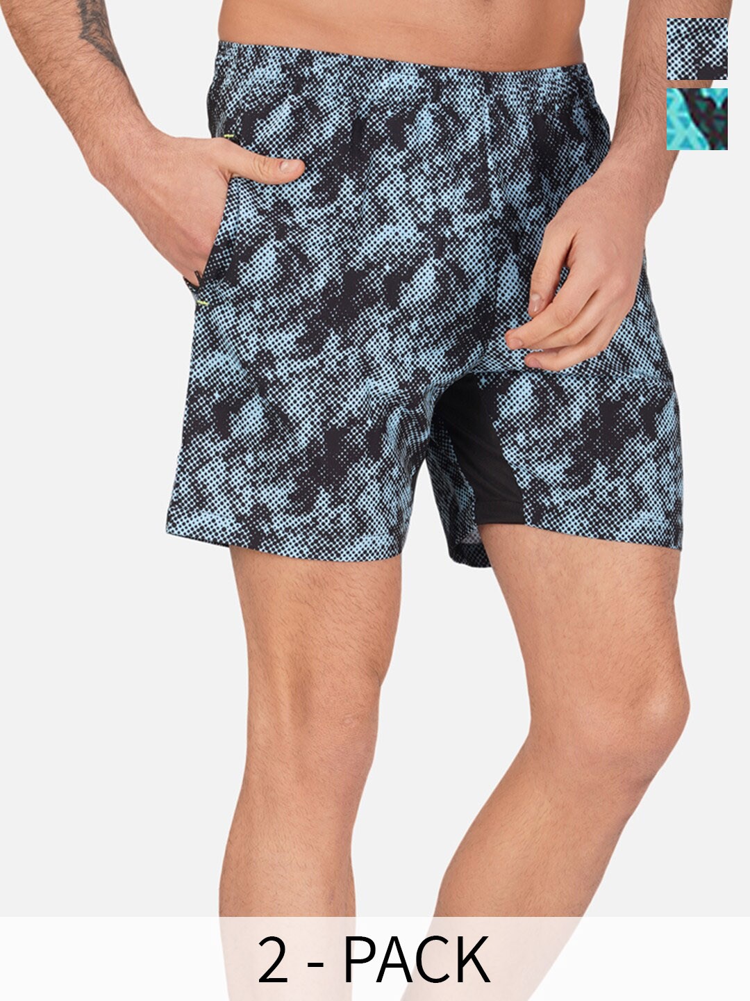 

NEVER LOSE Pack Of 2 Abstract Printed Boxers, Charcoal