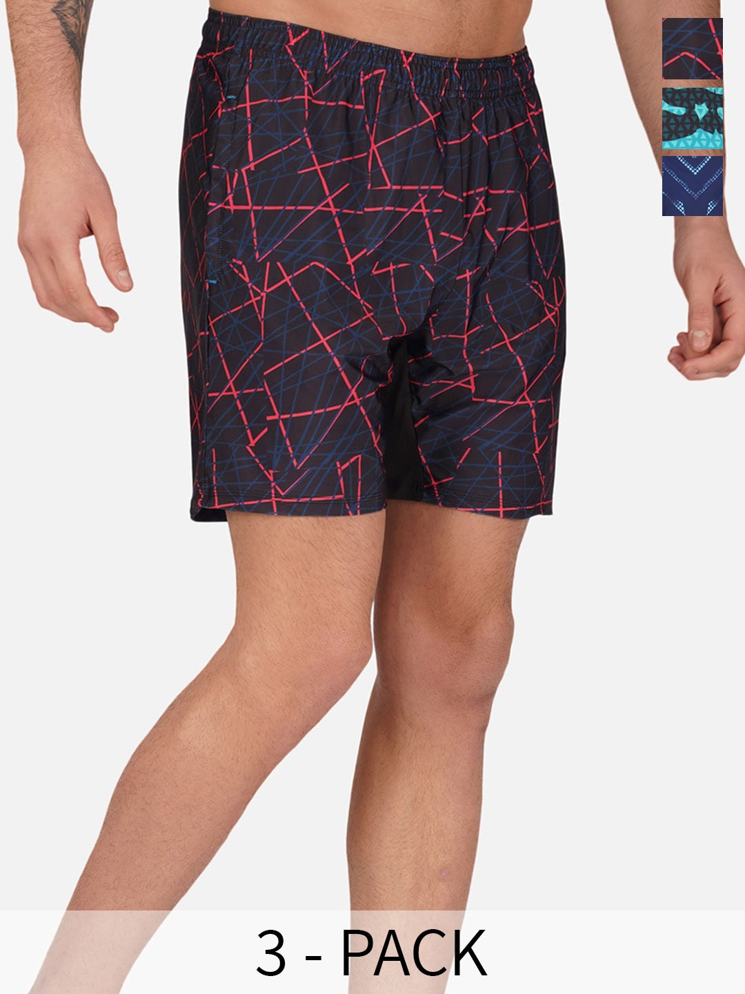 

NEVER LOSE Men Printed Sports Shorts, Blue