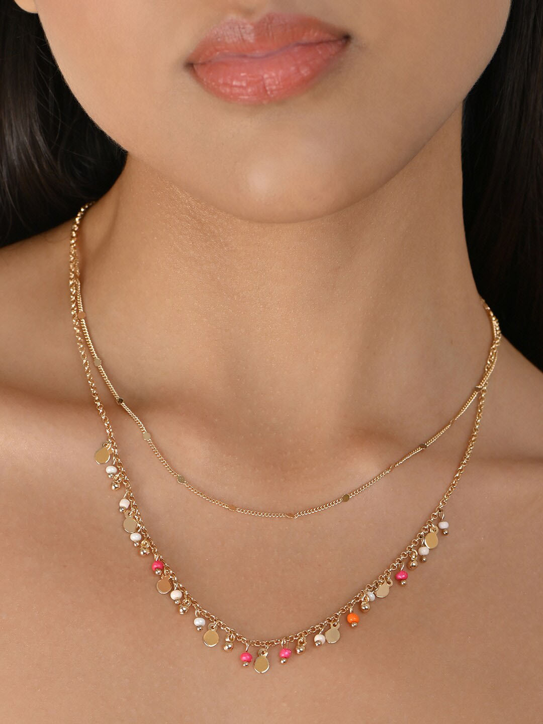 

ToniQ Gold-Plated 2-Layered Necklace