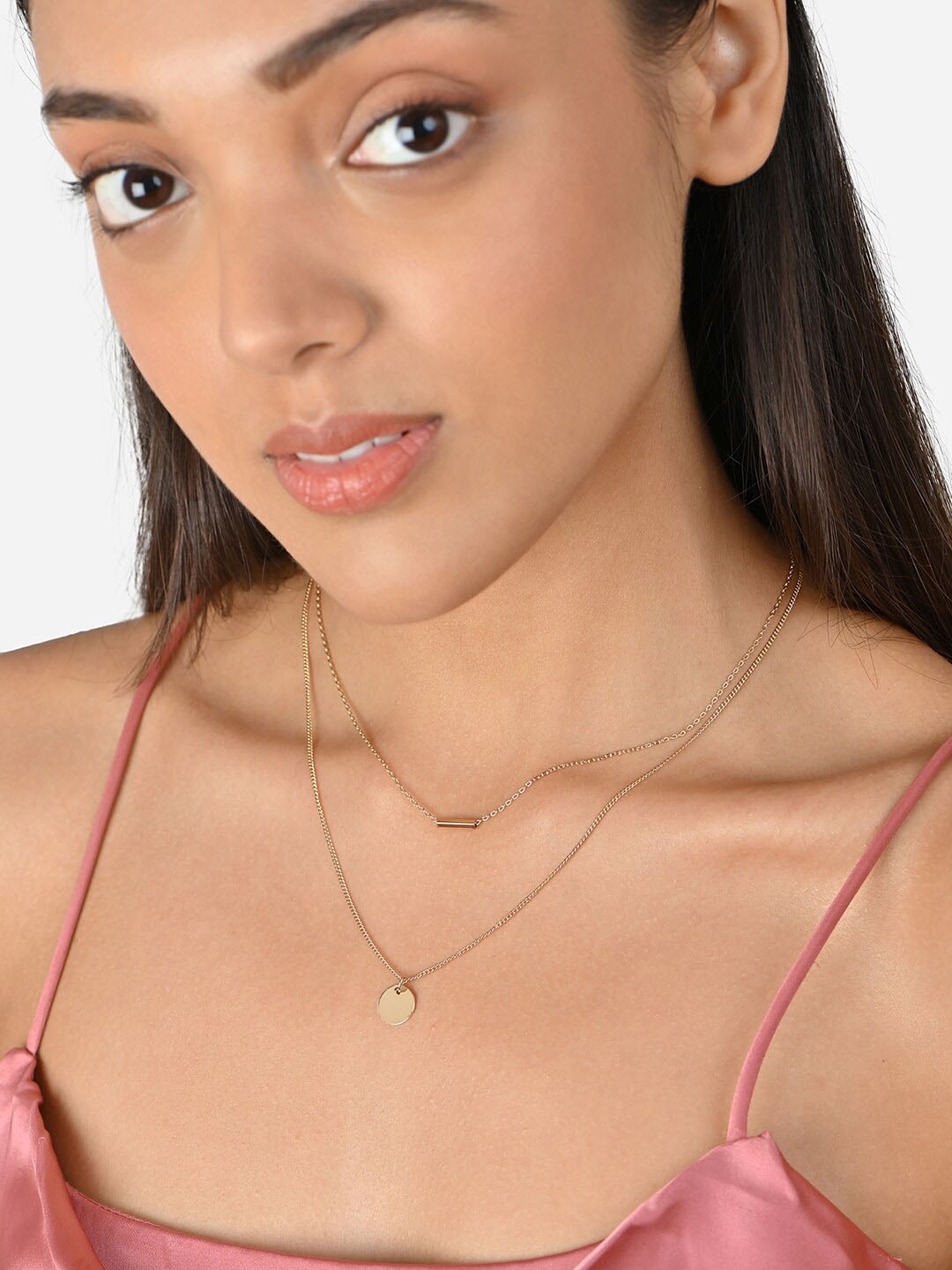 

ToniQ Gold-Plated 2-Layered Charm Necklace