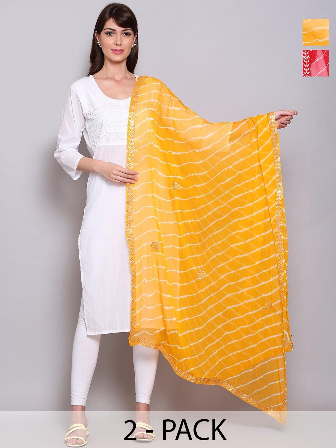 

Miaz Lifestyle Printed Dupatta, Yellow