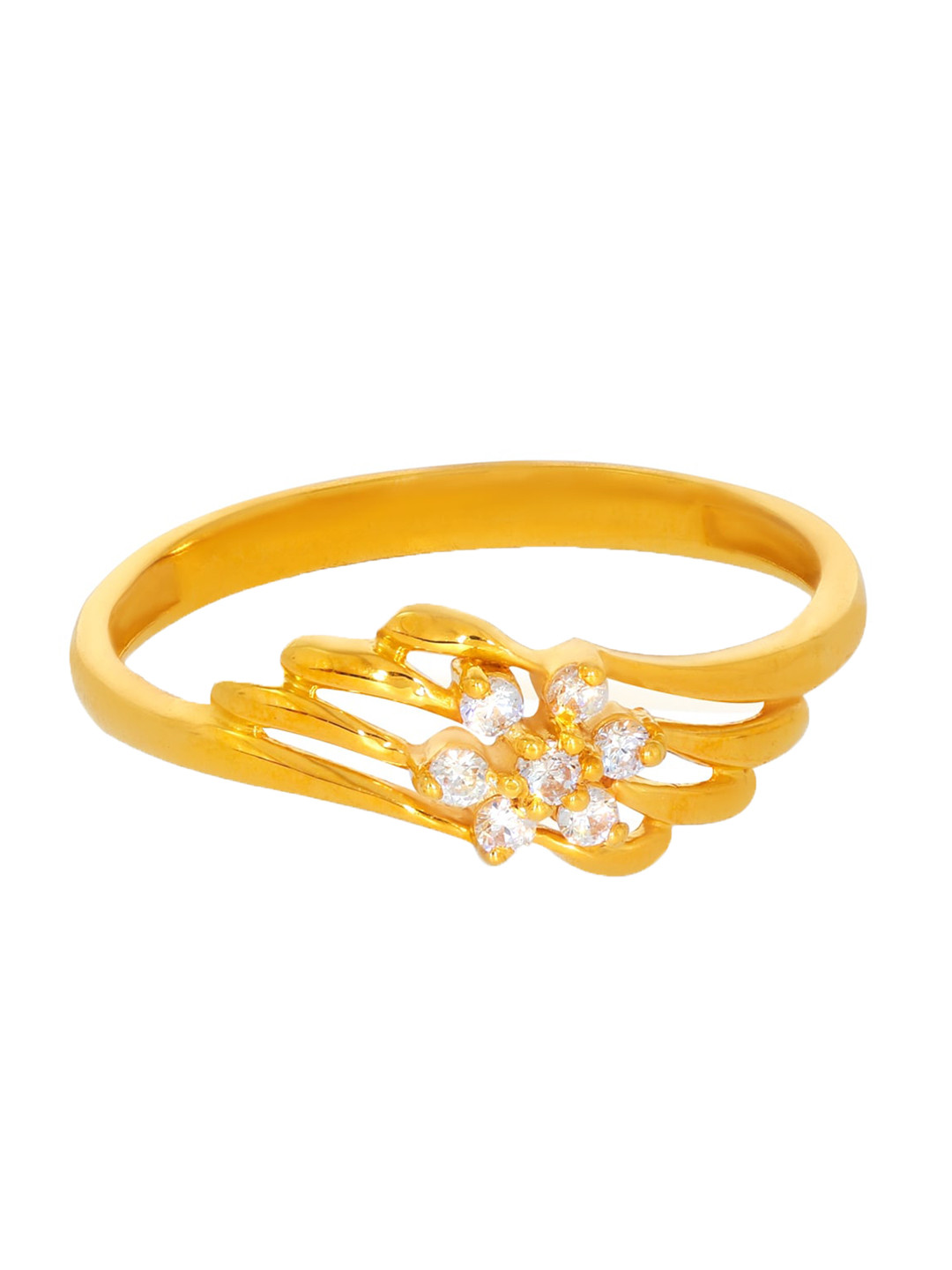 

BHIMA 22K Hallmark 916 Purity Yellow Gold Floral Stone Ring