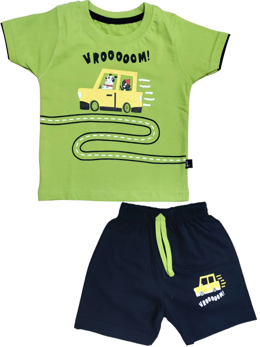 

BAESD Unisex Kids Printed T-shirt with Shorts, Green