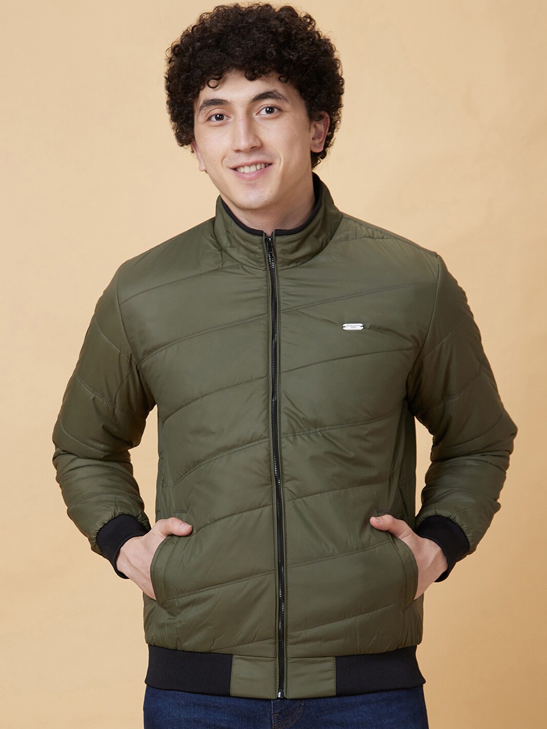 

Being Human Mock Collar Puffer Jacket, Olive