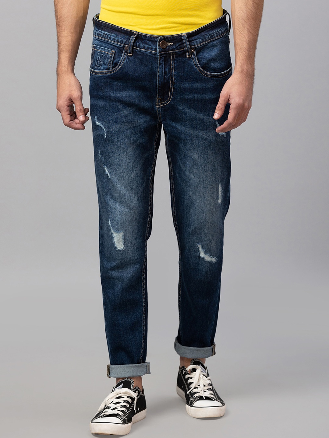 

Being Human Men Slim Fit Mildly Distressed Light Fade Jeans, Na