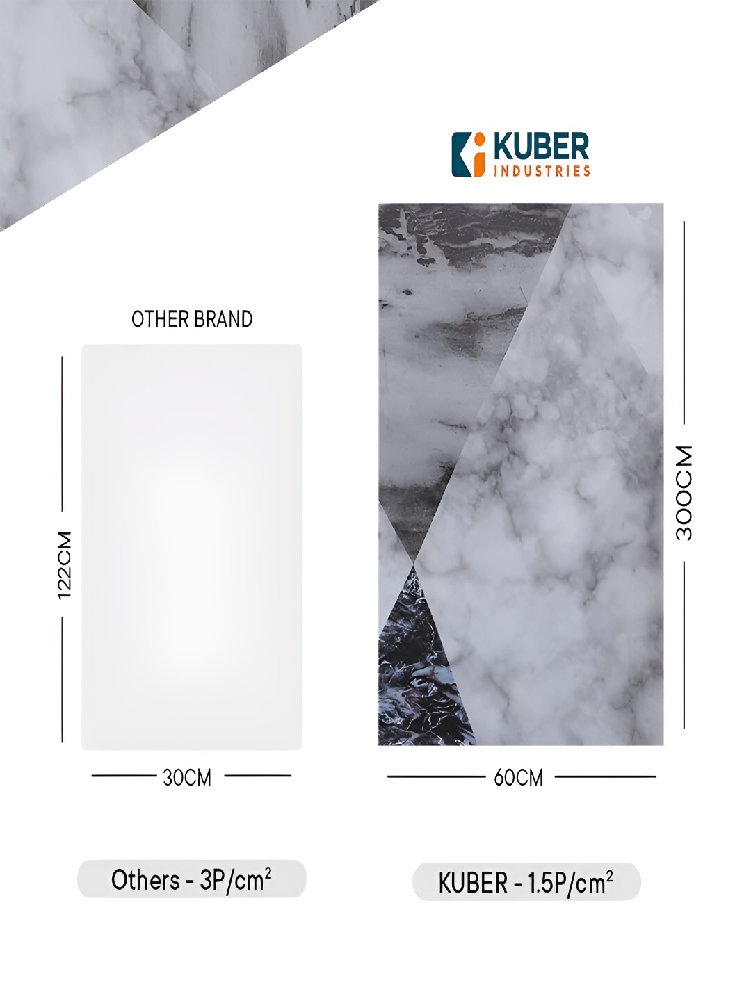 

Kuber Industries 12-Pcs White & Grey Printed Self-Adhesive Wall Stickers