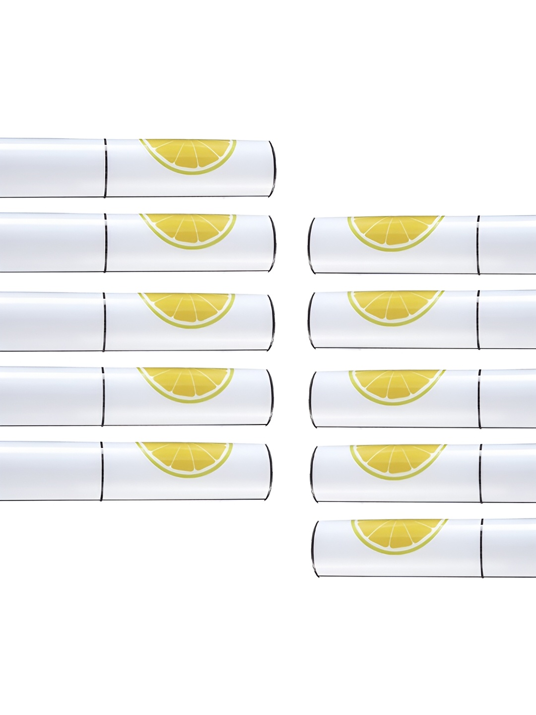 

Kuber Industries 10-Pcs White & Yellow Printed Self-Adhesive Wall Stickers