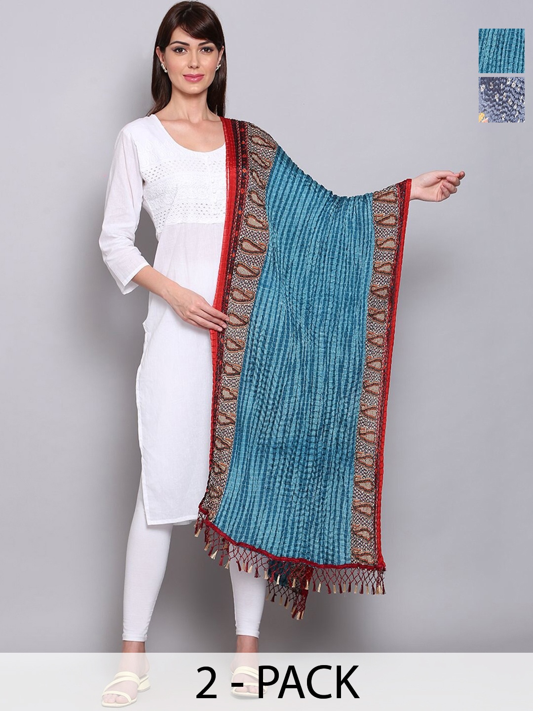 

Miaz Lifestyle Printed Bandhani Dupatta, Black
