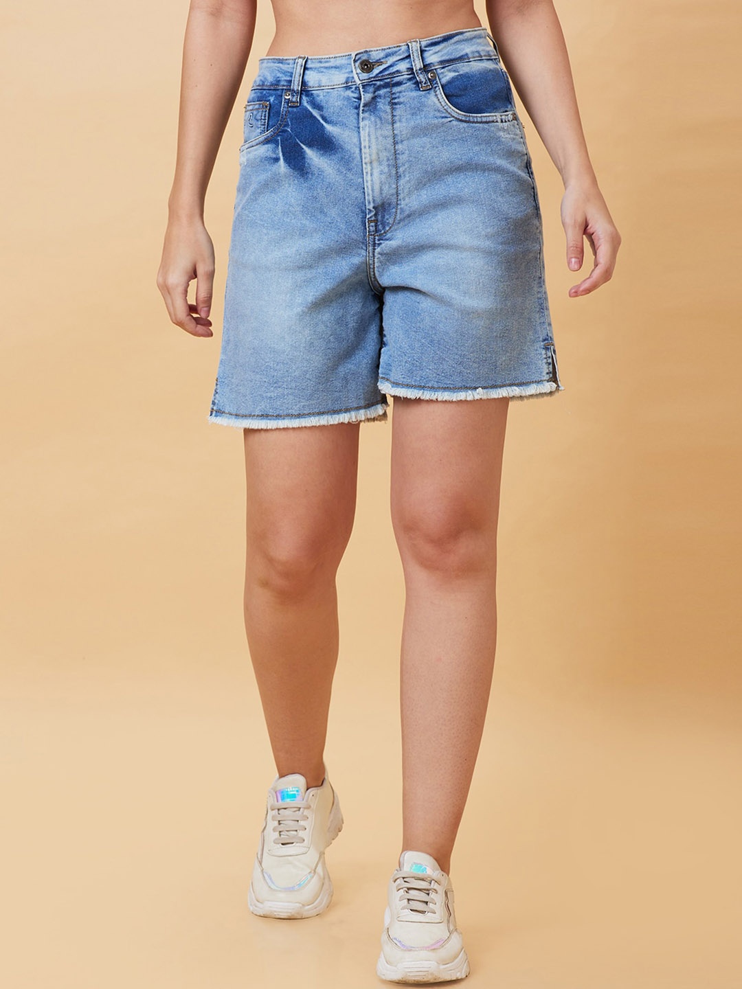 

Being Human Women Washed Denim Shorts Technology, Na