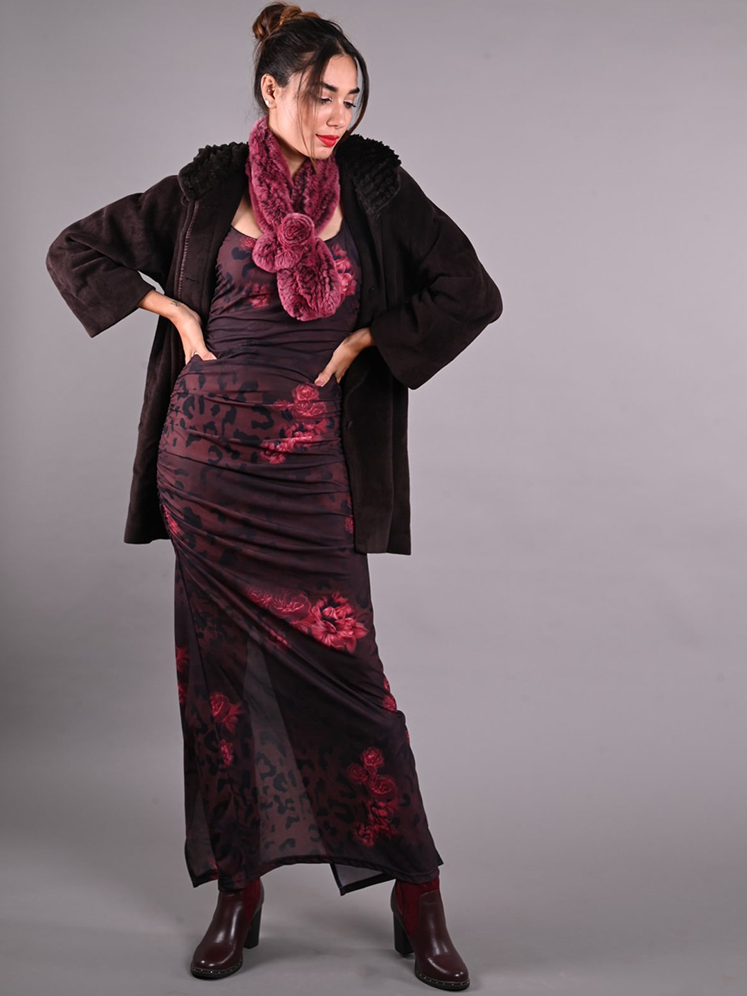 

ODETTE Woollen Shawl Collar Longline Tailored Jacket, Black
