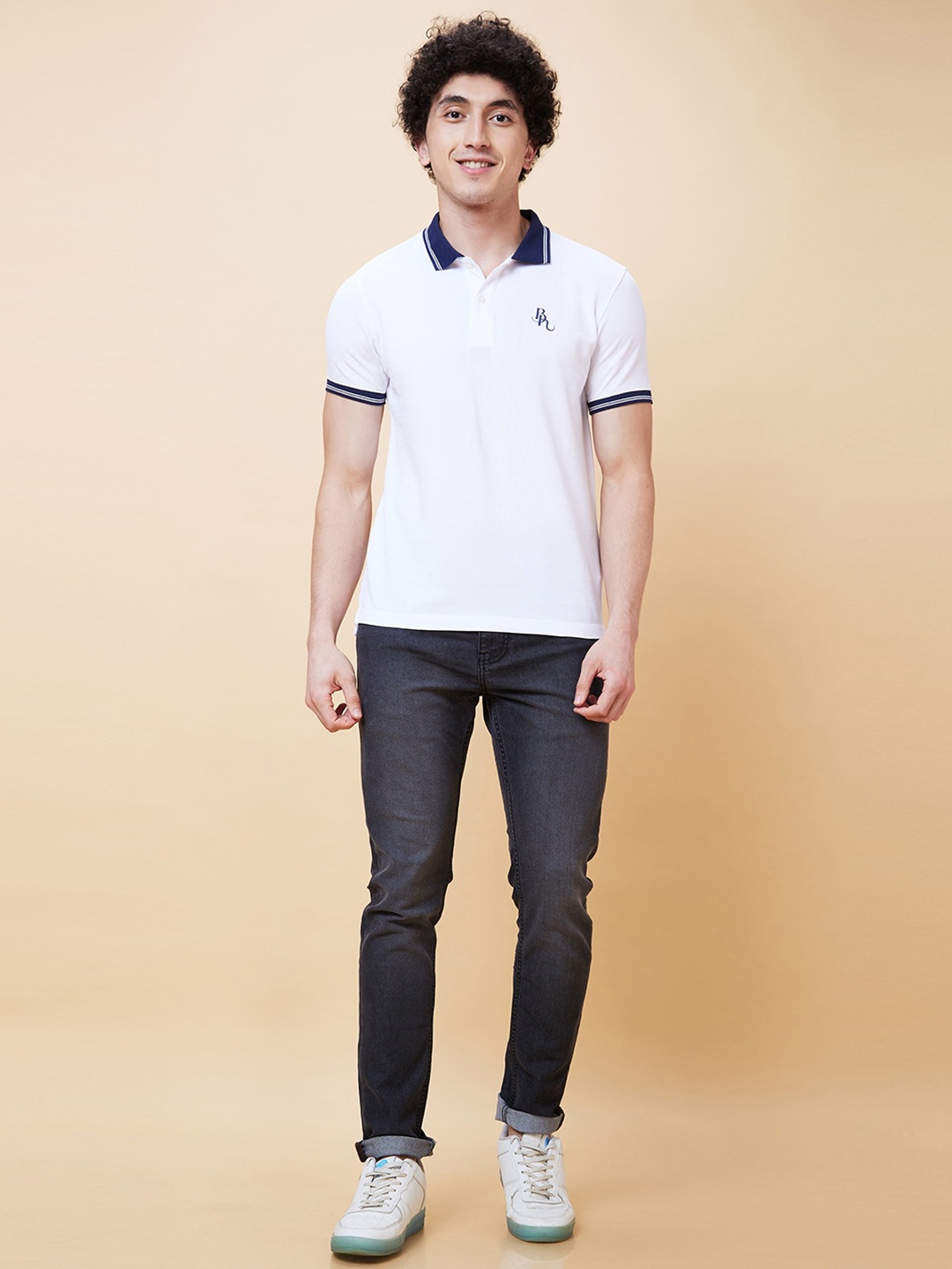 

Being Human Polo Collar Short Sleeves T-shirt, White