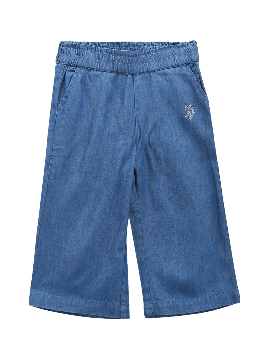 

U.S. Polo Assn. Kids Girls Mid-Rise Classic Culottes Trousers, Blue