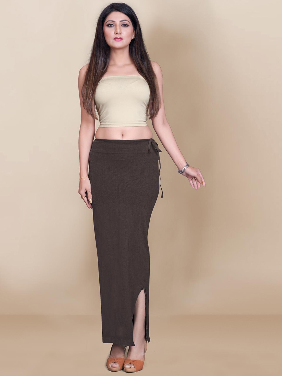 

Civamee Mermaid-Fit Stretchable Saree Shapewear, Brown