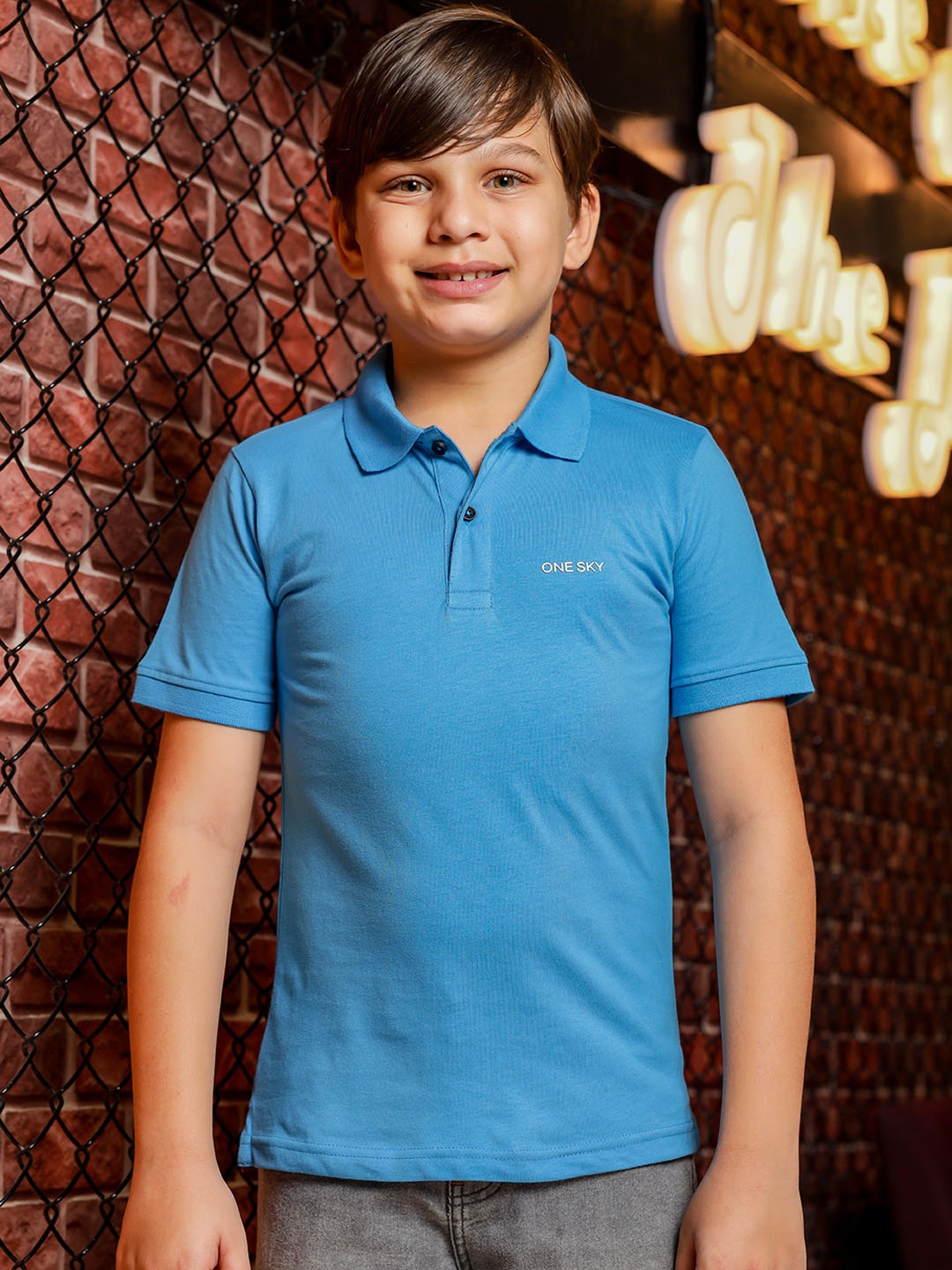 

ONE SKY Boys Polo Collar short Sleeves T-shirt, Blue