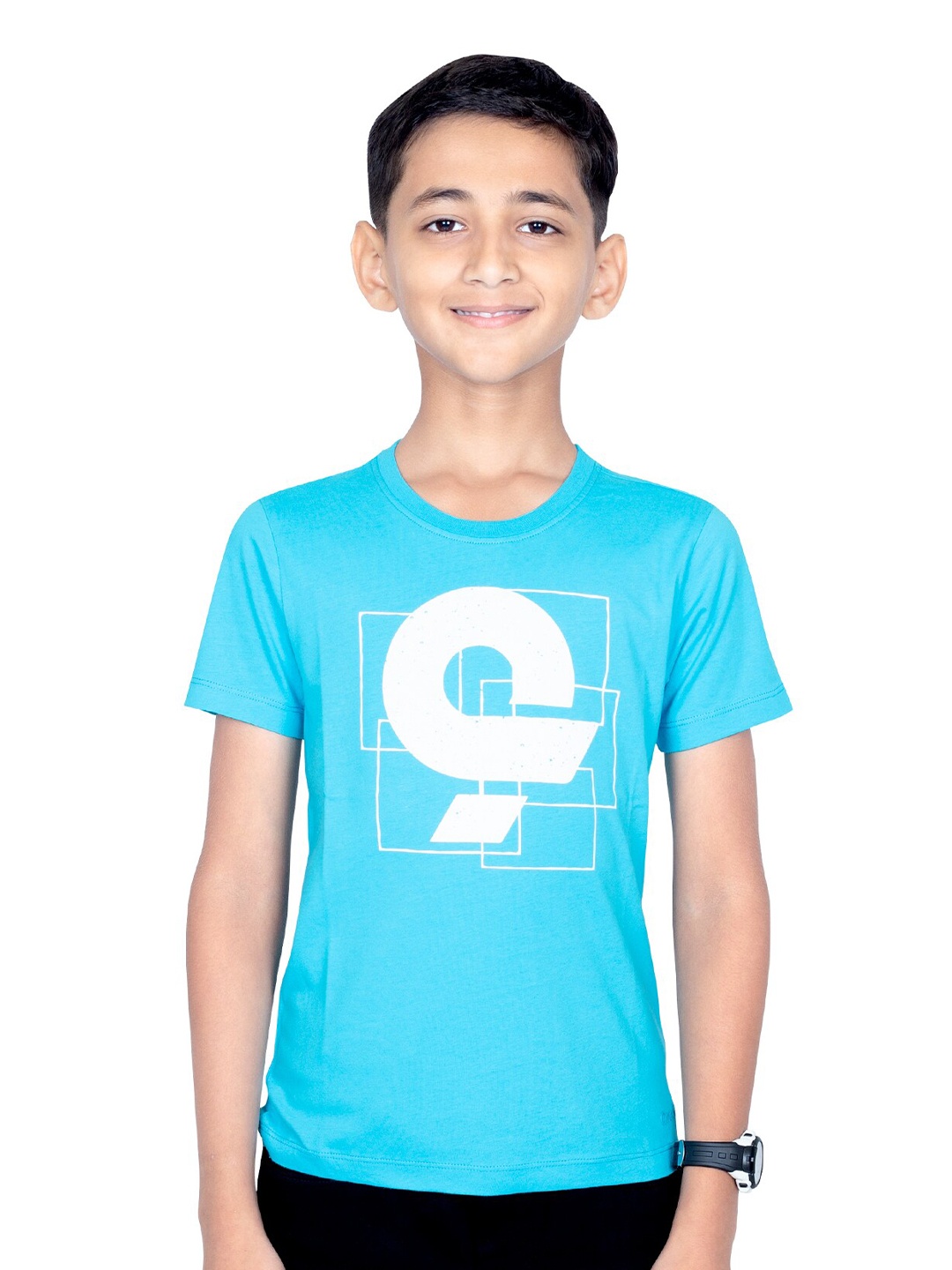 

ONE SKY Boys Graphic Printed Cotton T-shirt, Blue