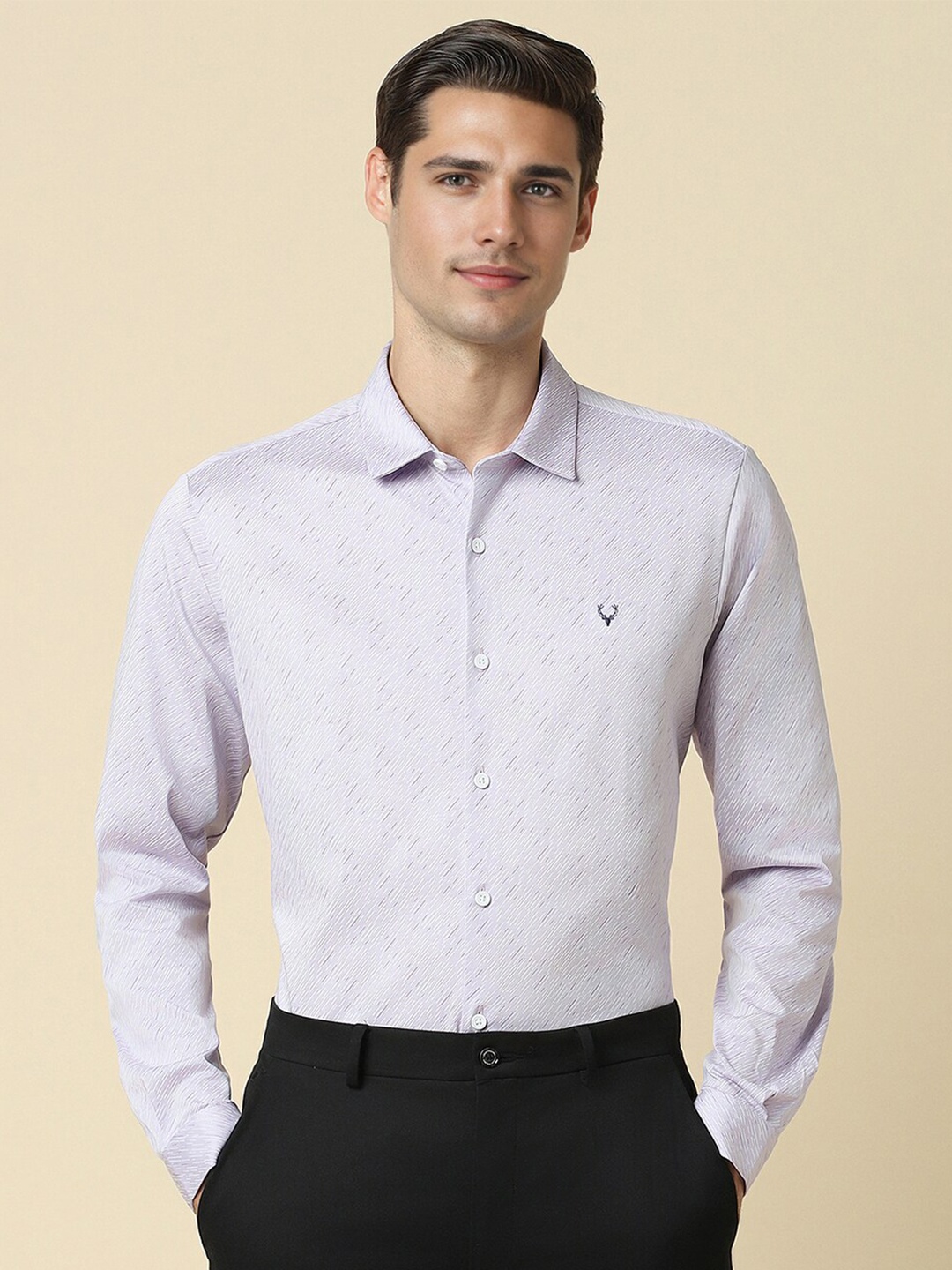 

Allen Solly Slim Fit Geometric Printed Cotton Formal Shirt, Lavender