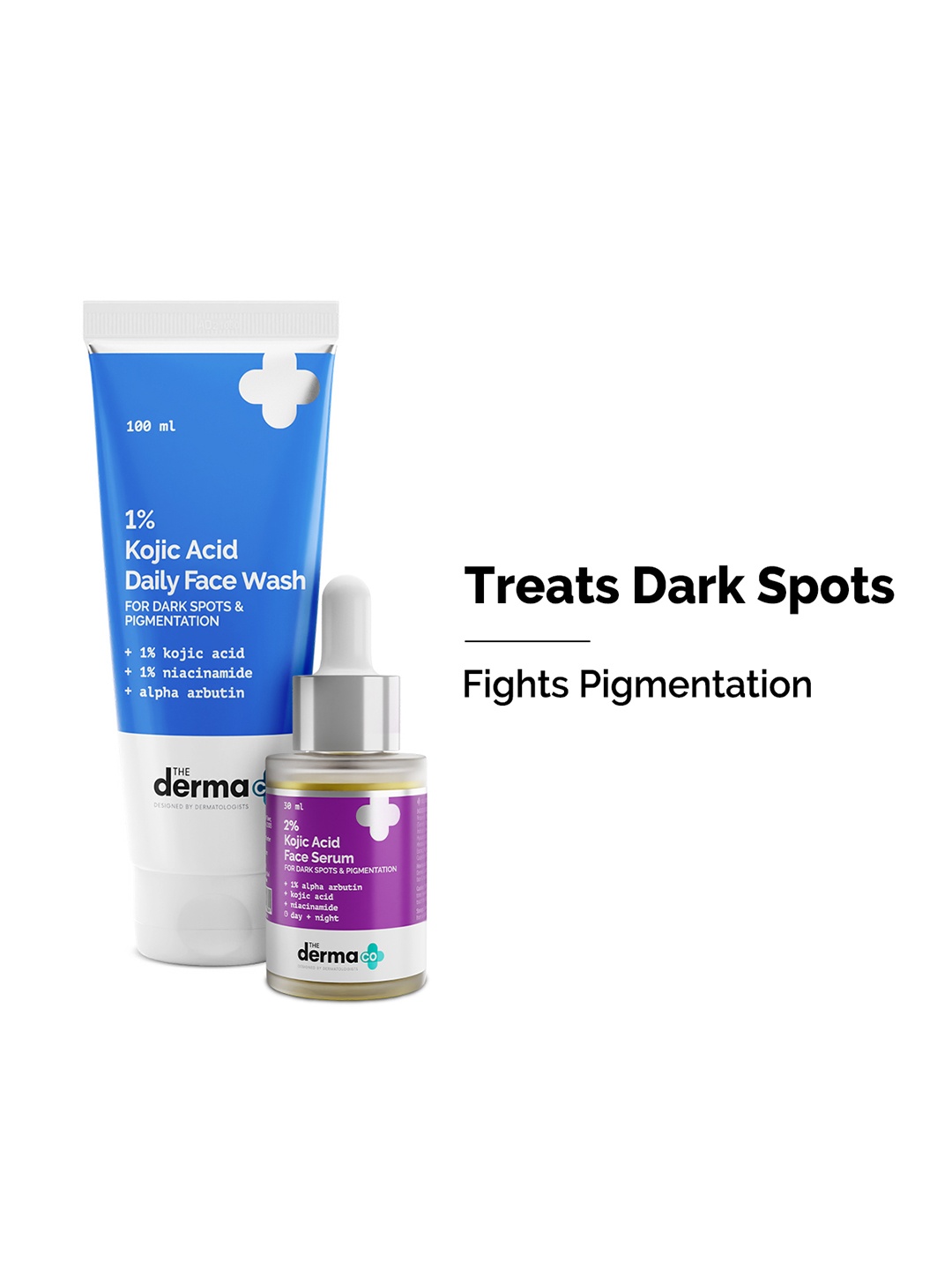 

The Derma co. 2% Kojic Acid Face Serum 30ml & 1% Kojic Acid Face Wash 100ml, Purple