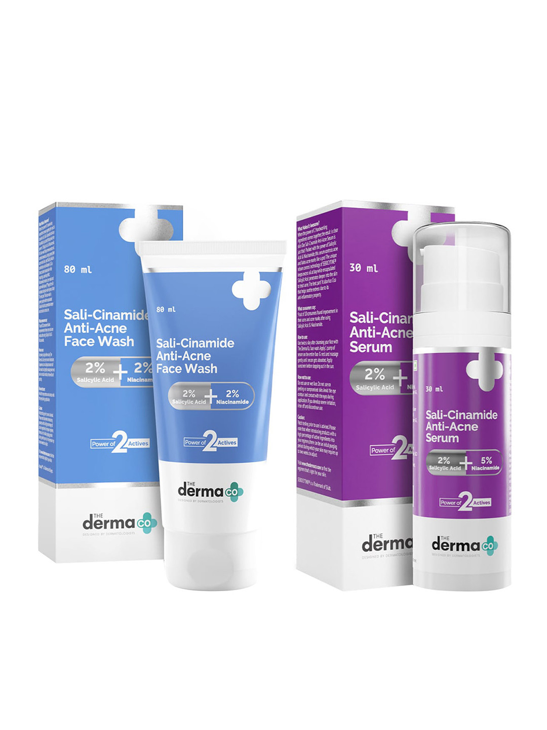 

The Derma co. Sali-Cinamide Anti-Acne Face Serum 30ml & Anti-Acne Face Wash 100ml, Purple