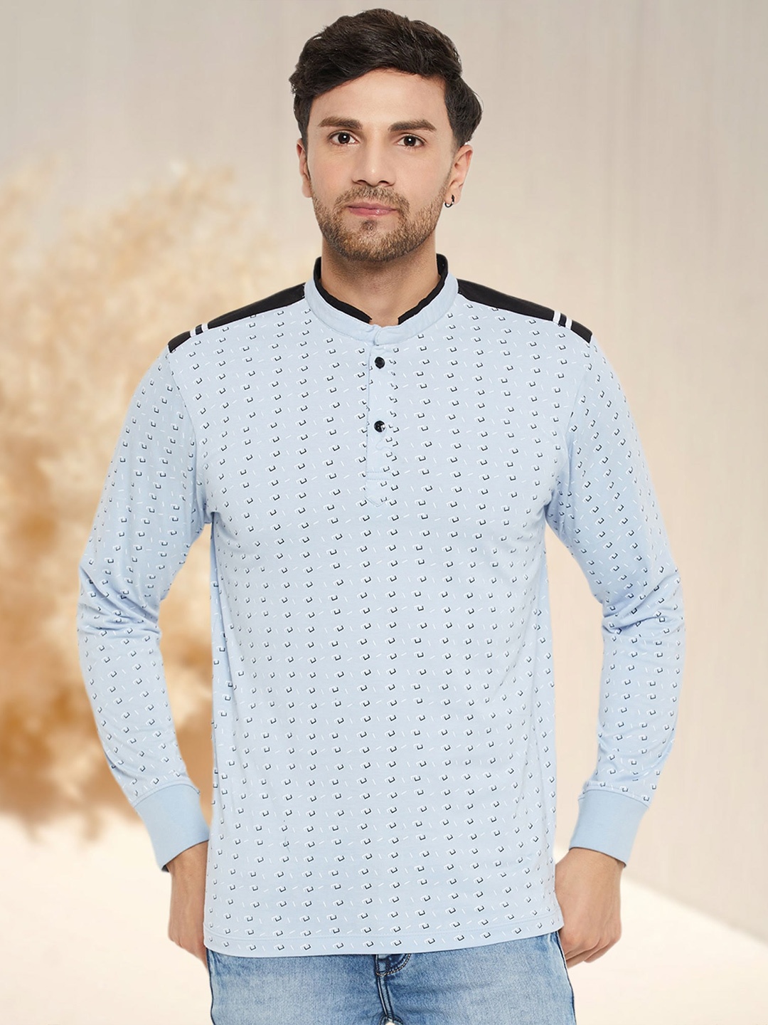 

WILD WEST Printed Long Sleeves Regular Fit T-shirt, Blue