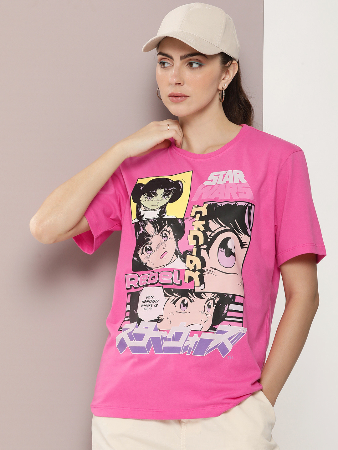 

Kook N Keech Star Wars Women Graphic Printed T-shirt, Pink