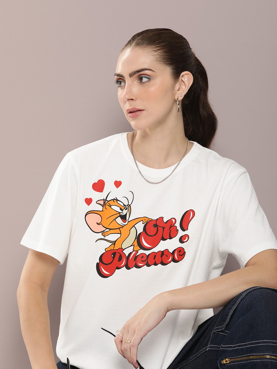 

Kook N Keech Toons Women Graphic Printed T-shirt, Off white