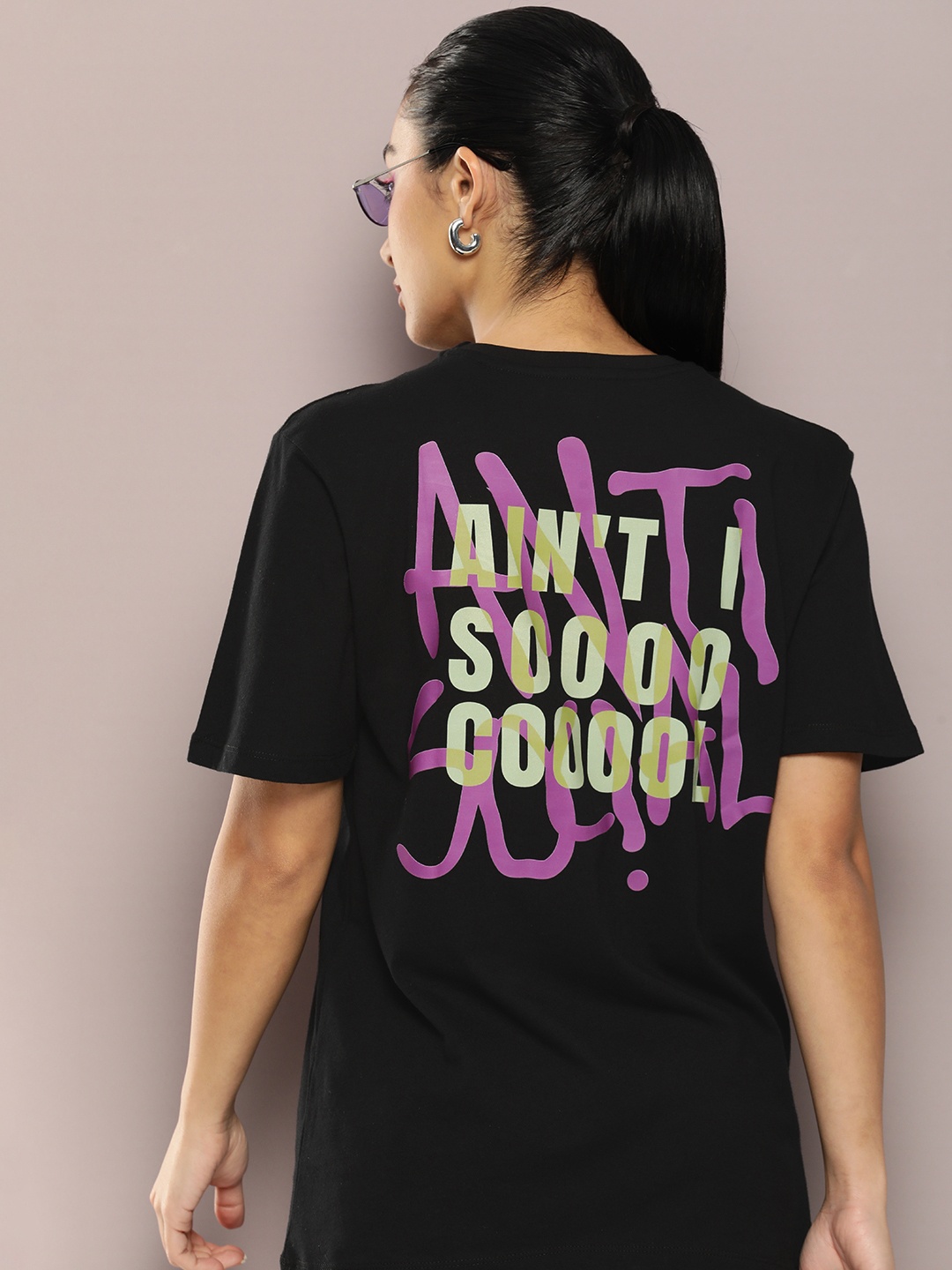 Kook N Keech Women Typography Printed T-shirt, Black