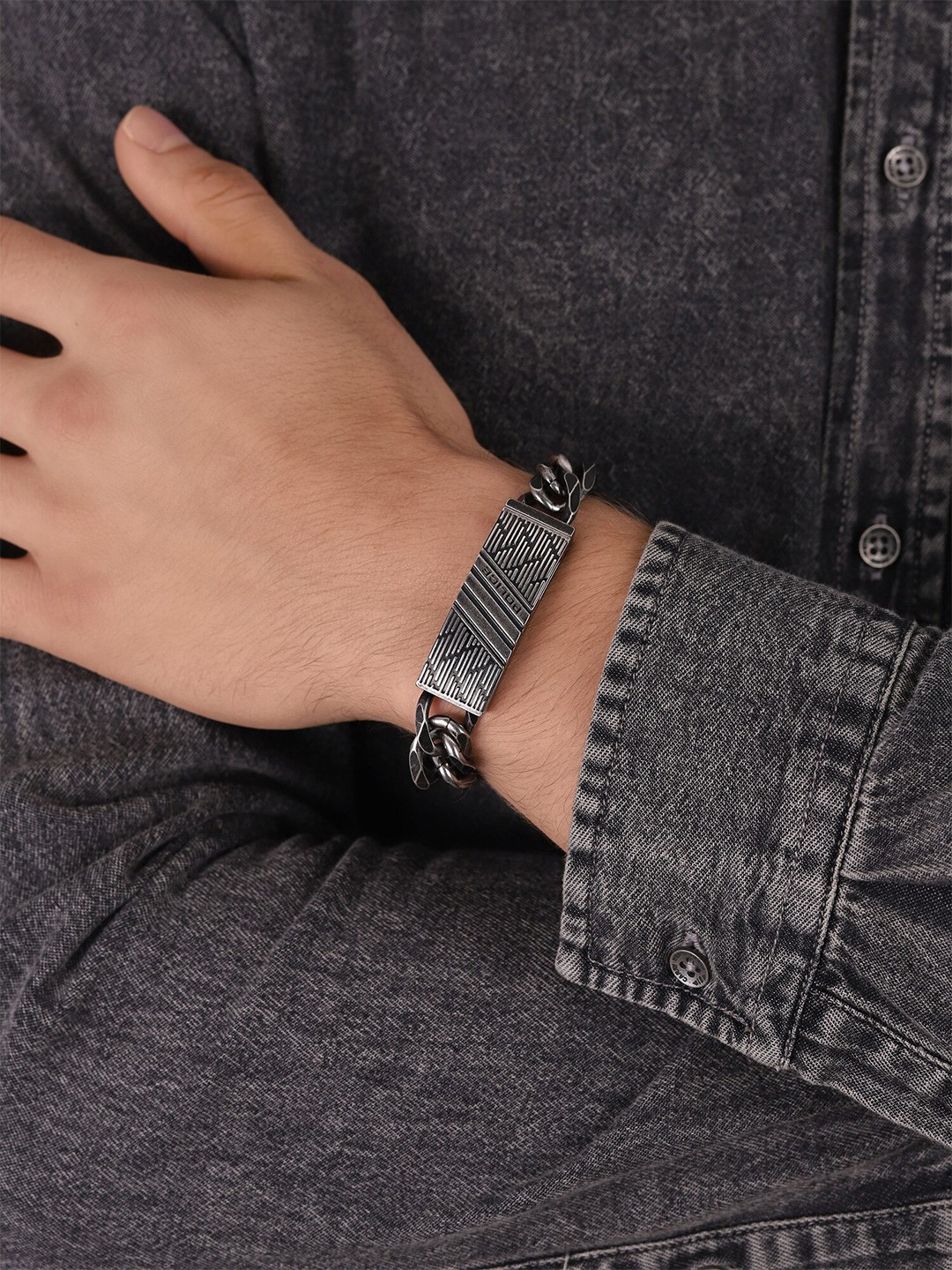 

Police Men Charm Bracelet, Grey