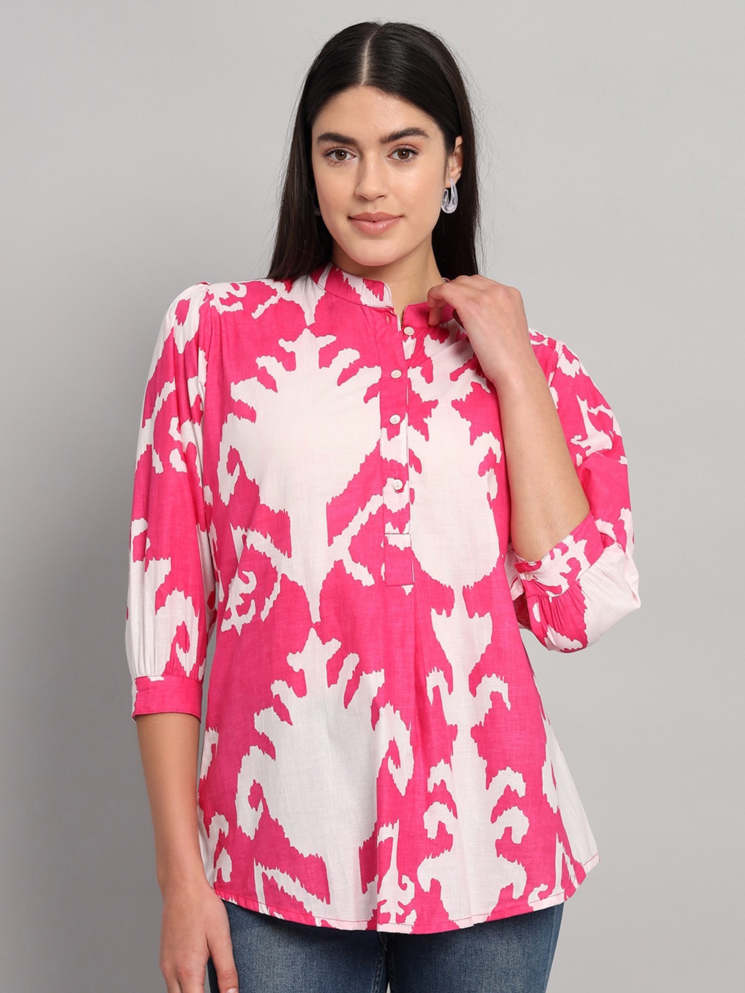 

HANDICRAFT PALACE Floral Printed Cotton Top, Pink