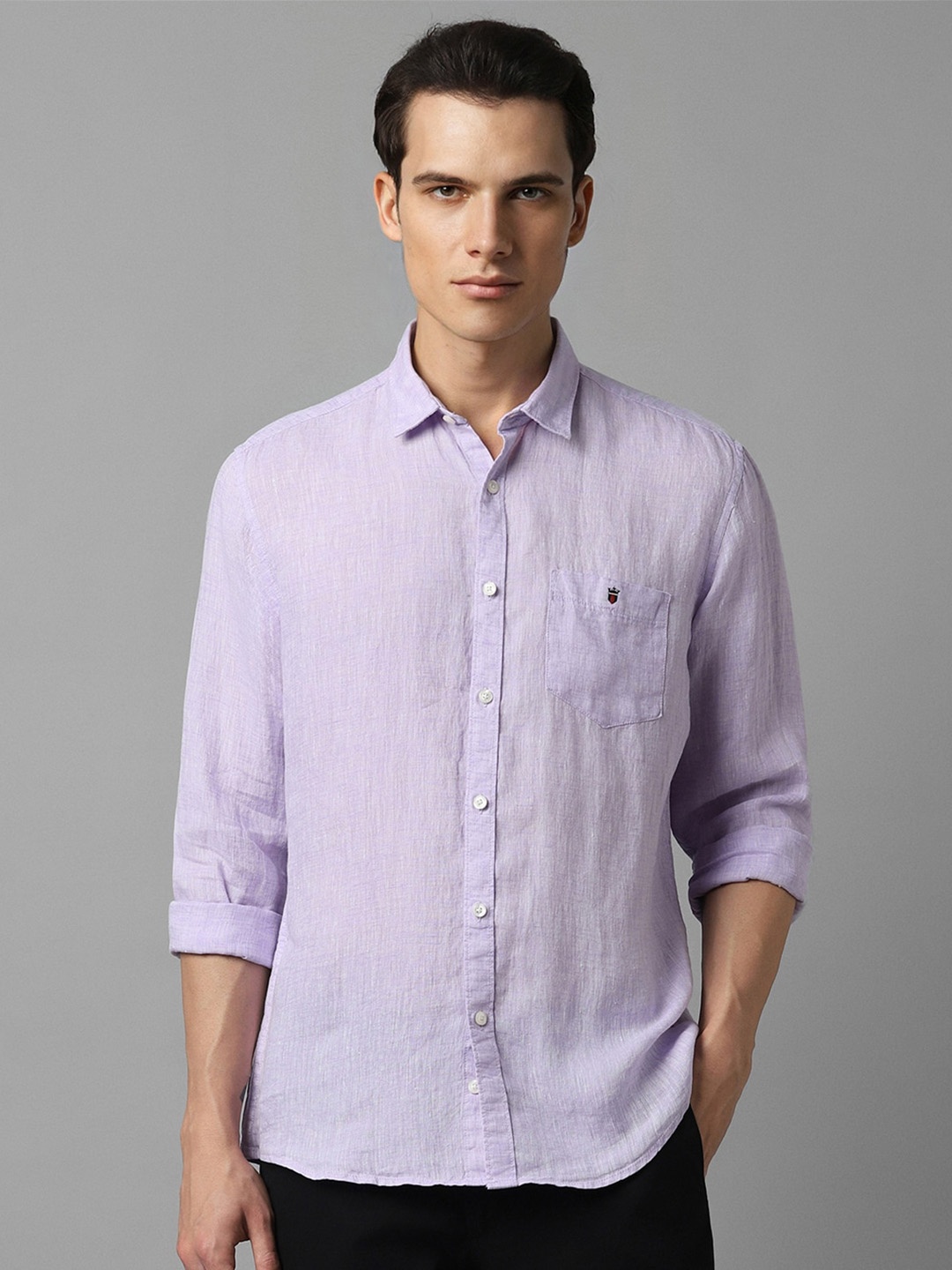 

Louis Philippe Jeans Slim Fit Opaque Linen Casual Shirt, Lavender