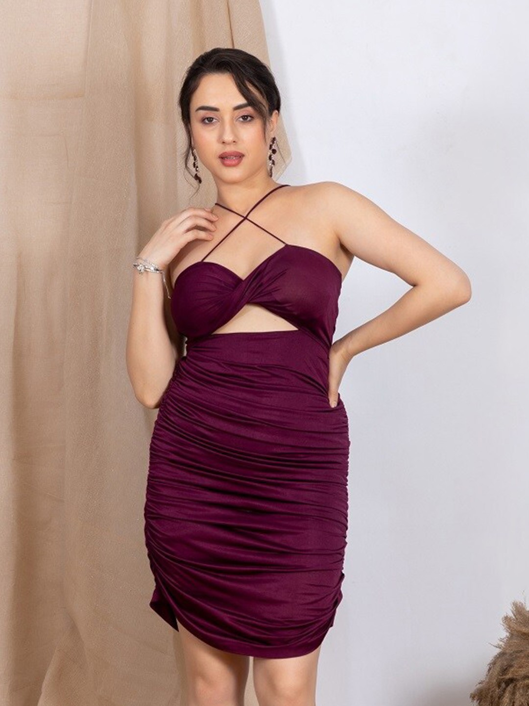 

BAESD Shoulder Straps Sheath Dress, Violet