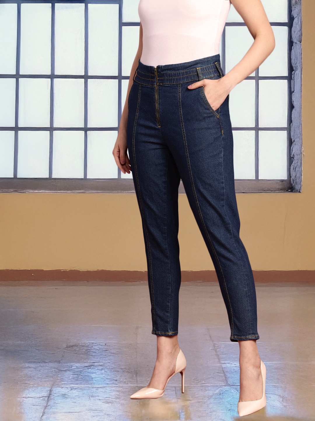 

all about you Women No Fade Zip Fly Stretchable Jeans, Blue