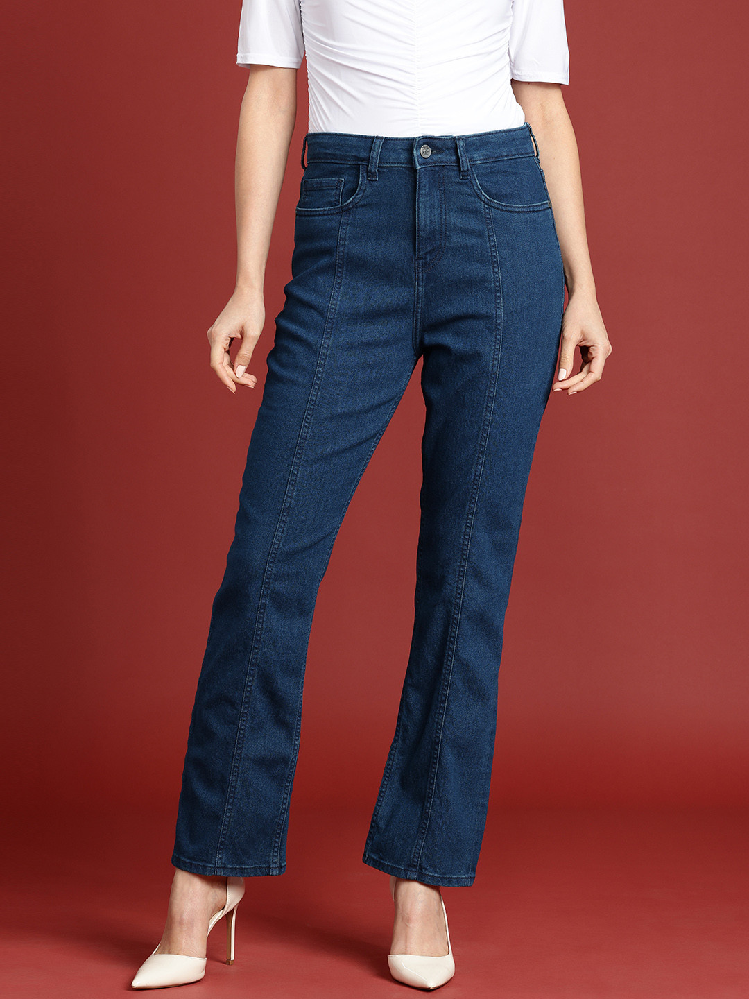 

all about you Women Straight Fit High-Rise Stretchable Jeans, Blue