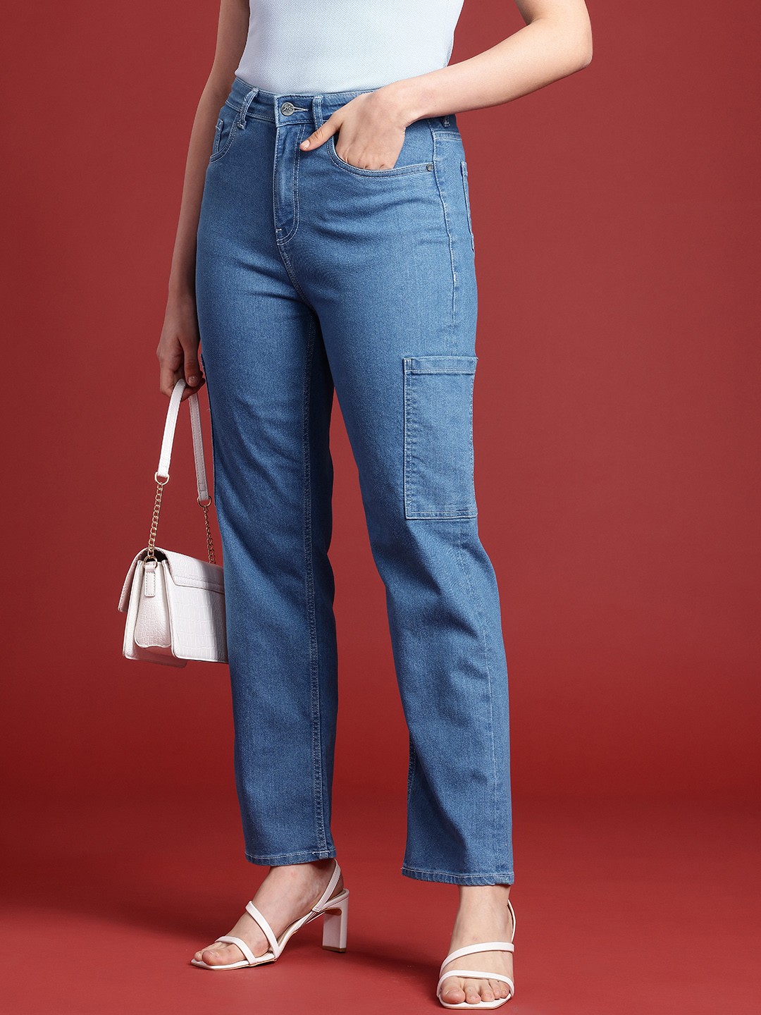 

all about you Women Straight Fit High-Rise Stretchable Jeans, Blue